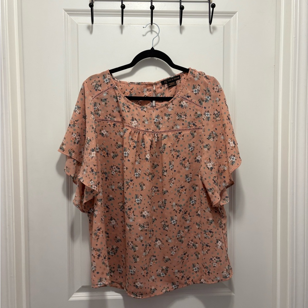 Love & Legend Peach Floral Blouse